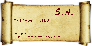 Seifert Anikó névjegykártya